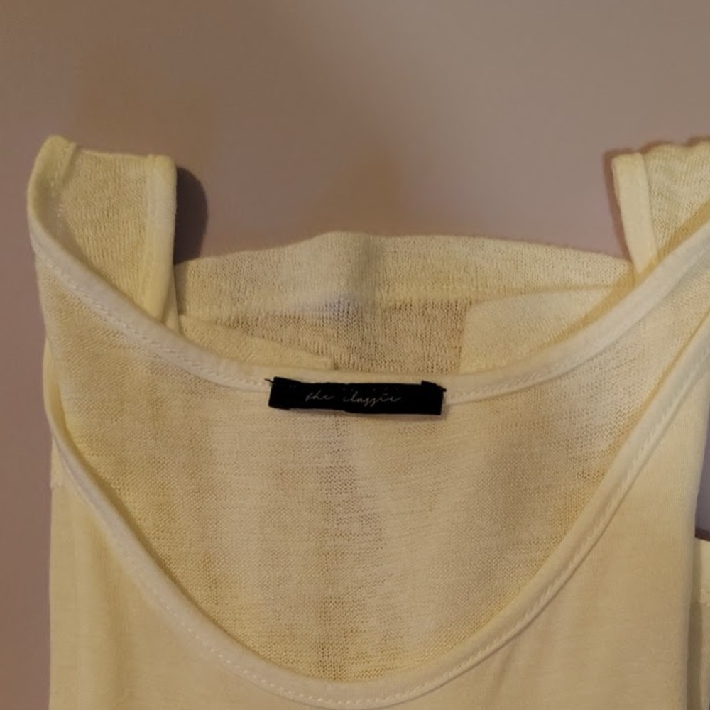 Dressbarn Navy Gathered Tank Top